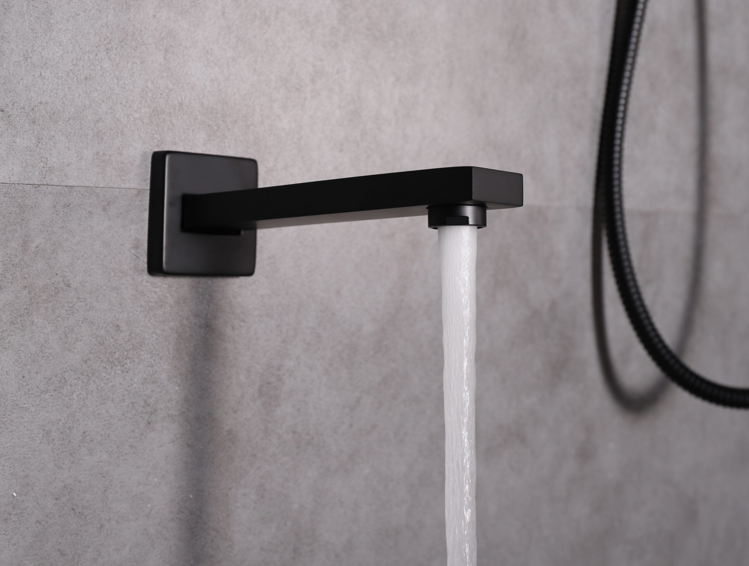 Lexora Monte Celo Set, 8" Square Rain Shower and Handheld, Matte Black LSS10011MB