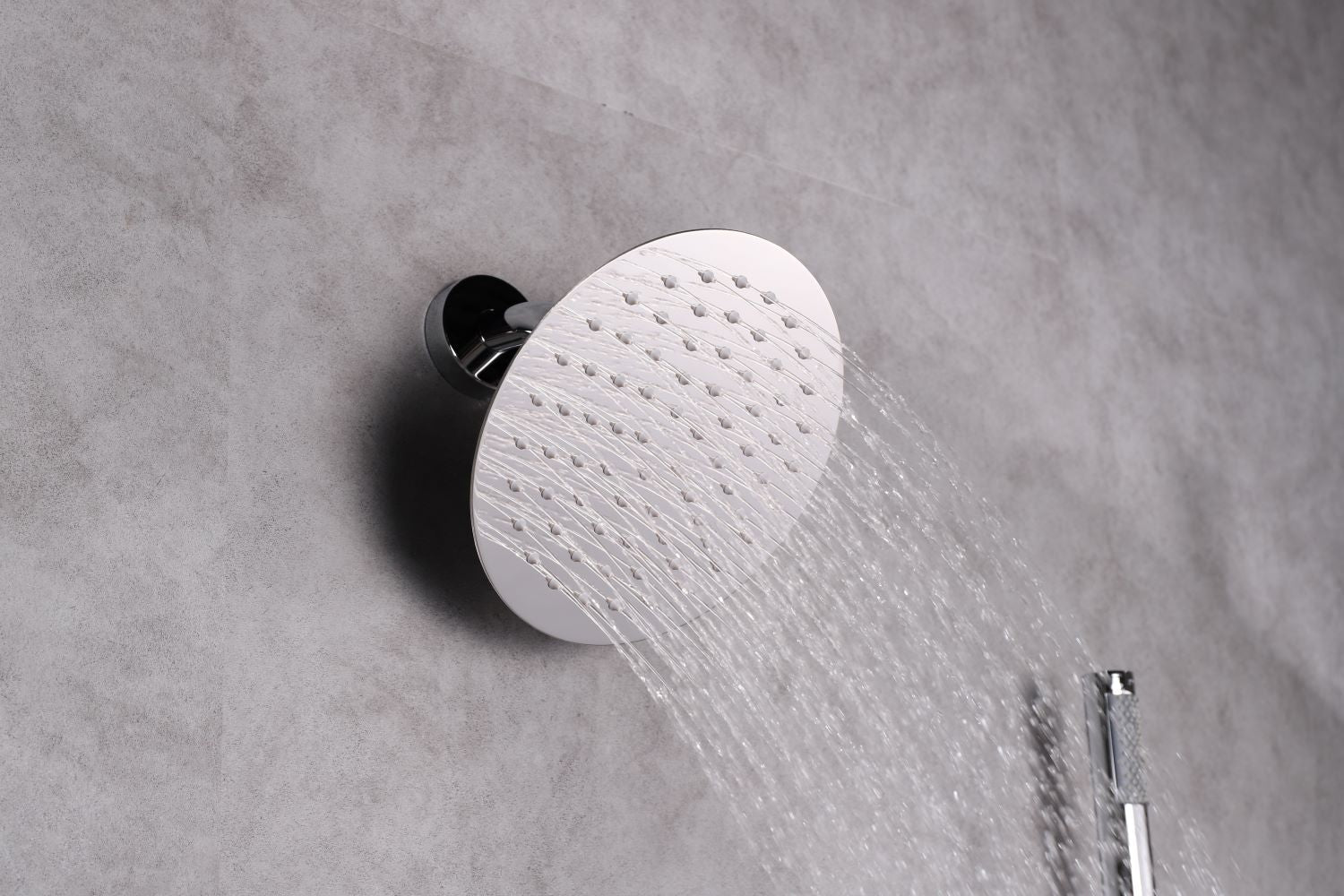 Lexora Salamonio Set, 8" Round Rain Shower and Handheld, Chrome LSS11011CH