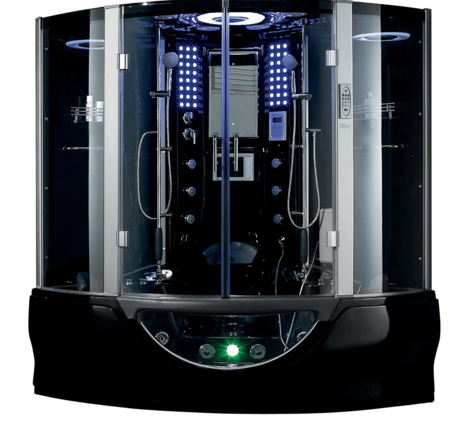 Maya Bath Valencia Black 2-Person Freestanding Steam Shower 107 - PrimeFair