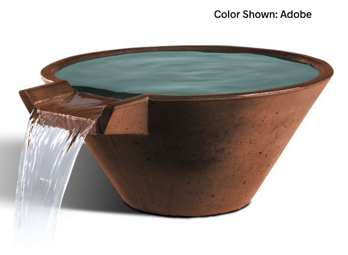 Slick Rock Concrete 22” Cascade Conical Bowl + Copper Spillway
