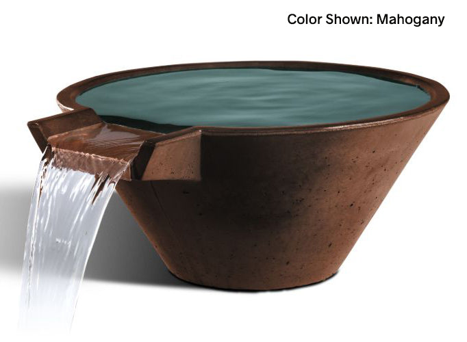 Slick Rock Concrete 22” Cascade Conical Bowl + Copper Spillway
