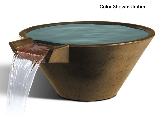 Slick Rock Concrete 22” Cascade Conical Bowl + Copper Spillway