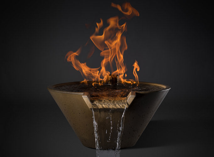Slick Rock Concrete 22” Cascade Conical Fire On Glass