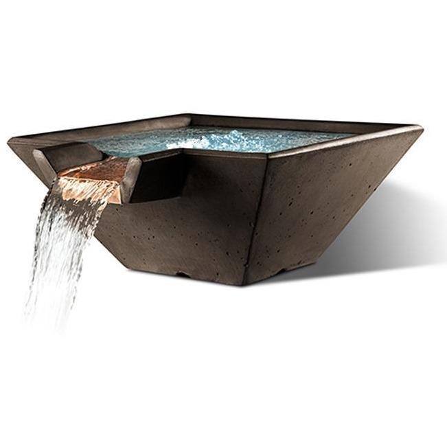 Slick Rock Concrete 22” Cascade Square Bowl + Copper Spillway