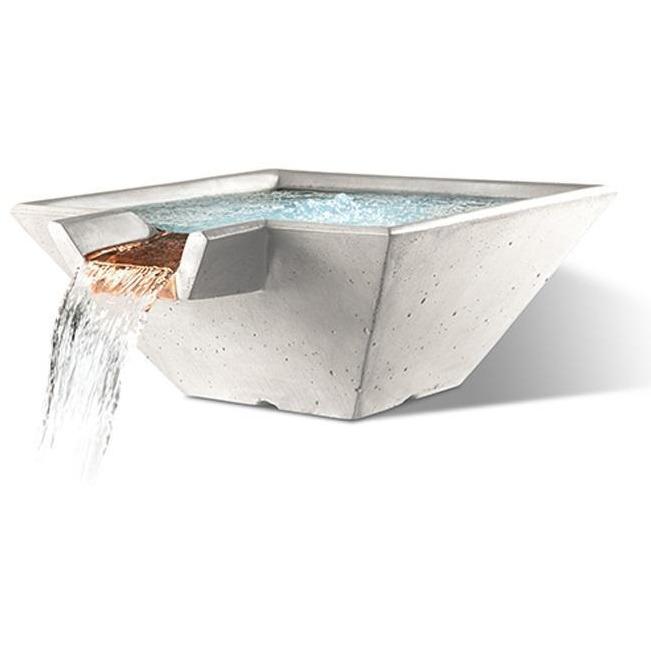 Slick Rock Concrete 22” Cascade Square Bowl + Copper Spillway