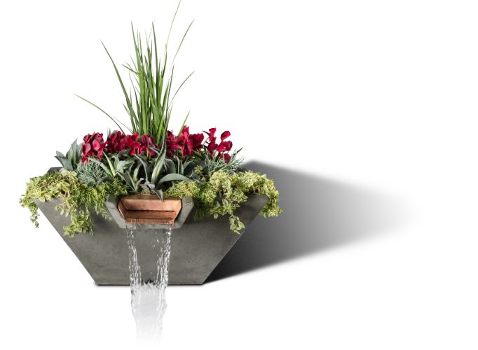 Slick Rock Concrete 22” Cascade Square Planter and Water Bowl