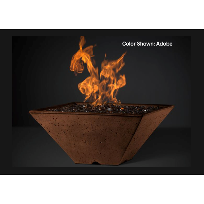 Slick Rock Concrete 22” Ridgeline Square Fire Bowl with Match Ignition