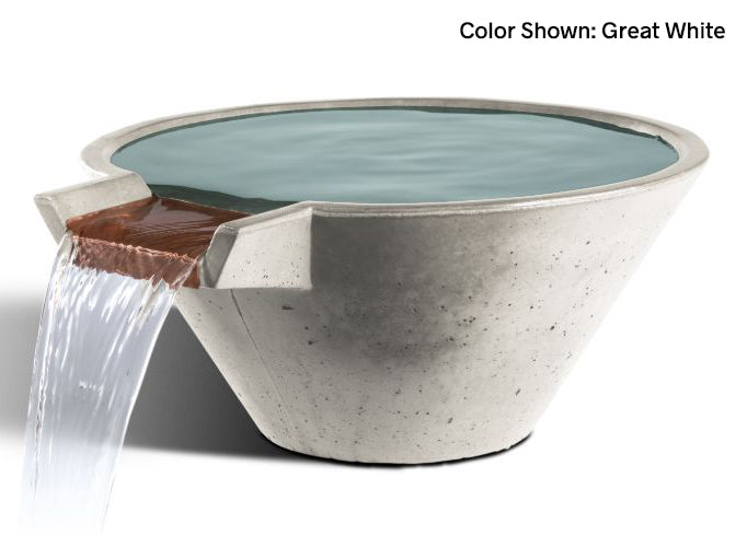 Slick Rock Concrete 29” Cascade Conical Bowl + Copper Spillway