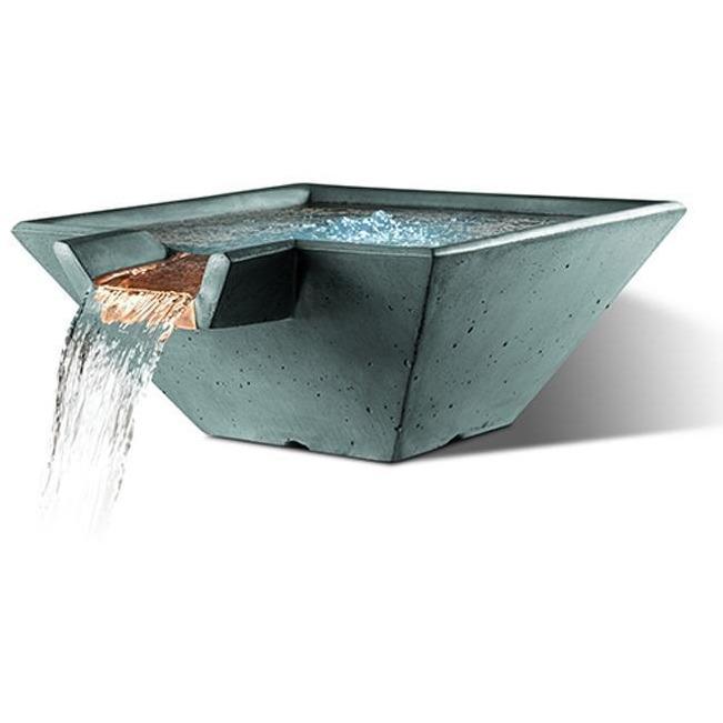 Slick Rock Concrete 29” Cascade Square Bowl + Copper Spillway