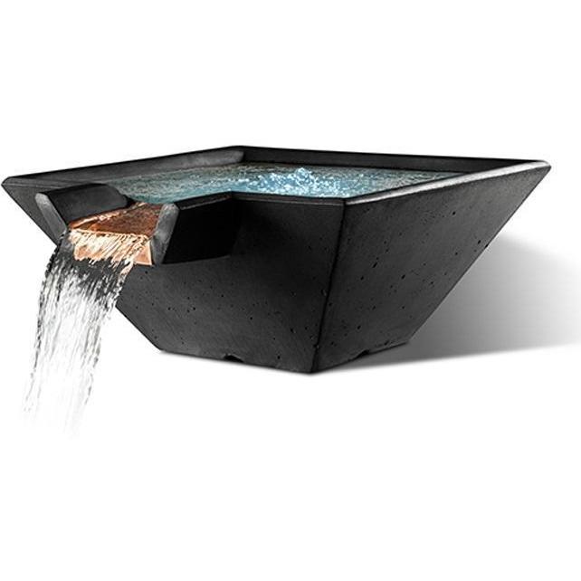 Slick Rock Concrete 29” Cascade Square Bowl + Copper Spillway