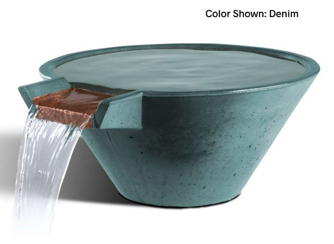 Slick Rock Concrete 34” Cascade Conical Bowl + Copper Spillway