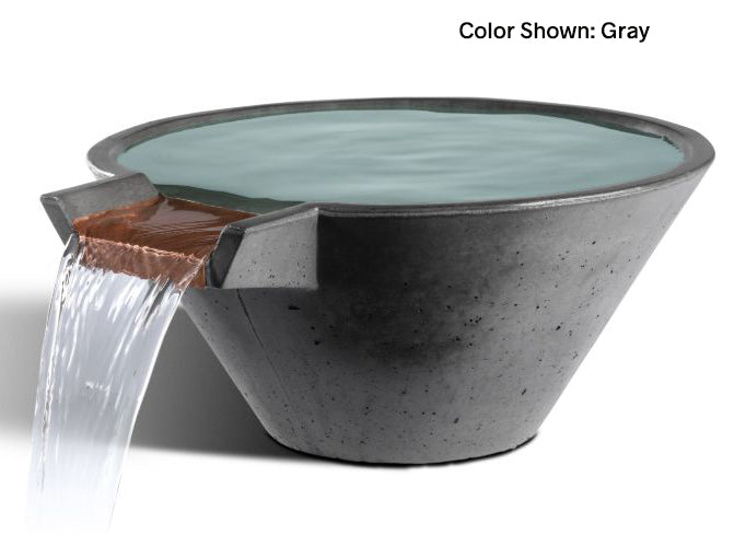 Slick Rock Concrete 34” Cascade Conical Bowl + Copper Spillway