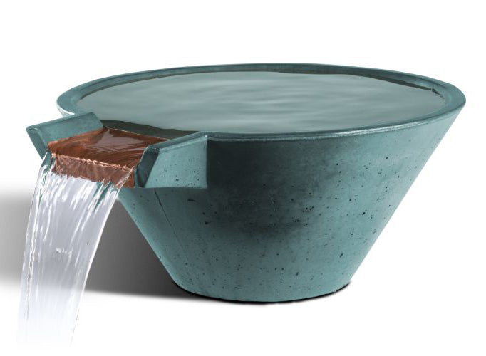 Slick Rock Concrete 34” Cascade Conical Bowl + Copper Spillway
