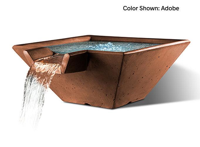 Slick Rock Concrete 34” Cascade Square Bowl + Copper Spillway