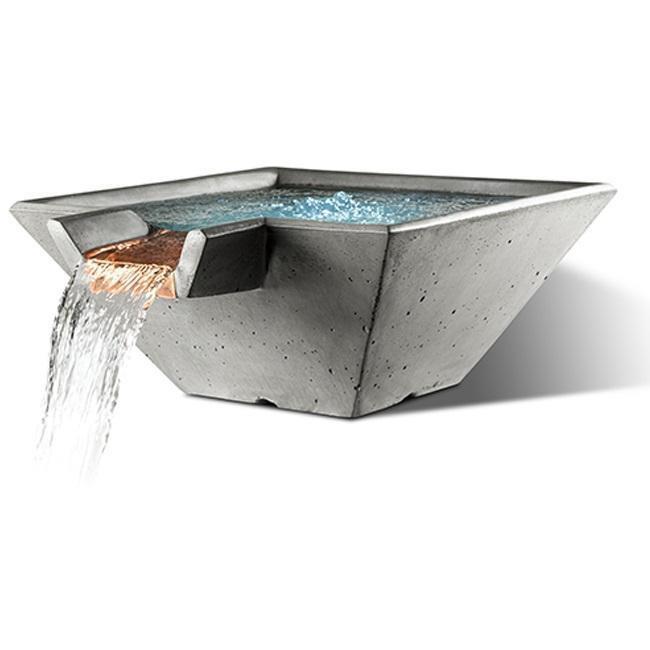 Slick Rock Concrete 34” Cascade Square Bowl + Copper Spillway