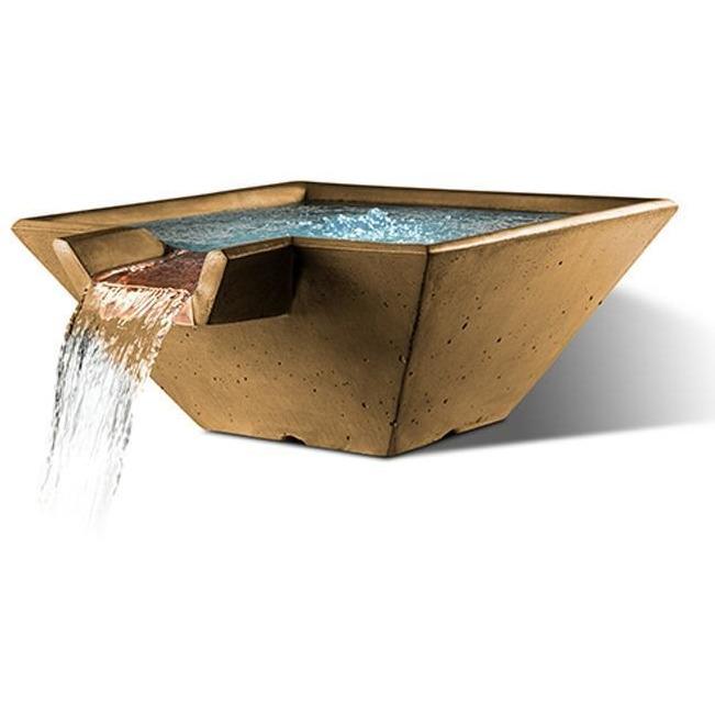 Slick Rock Concrete 34” Cascade Square Bowl + Copper Spillway