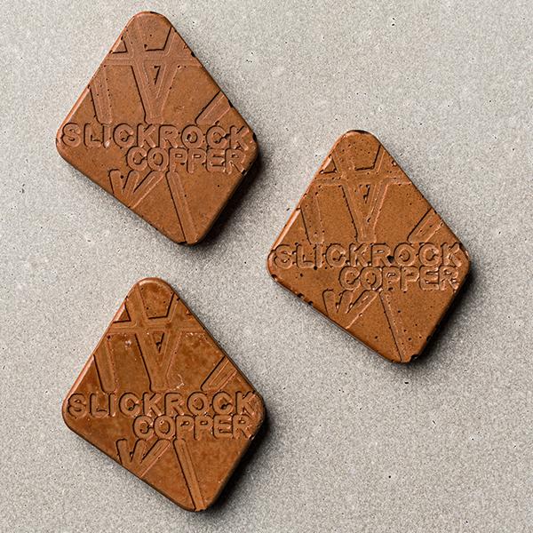 Slick Rock Concrete 34” Cascade Square Fire On Glass Copper Colour