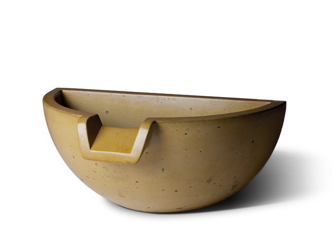Slick Rock Concrete 36" Spill Half Basin Water Bowl