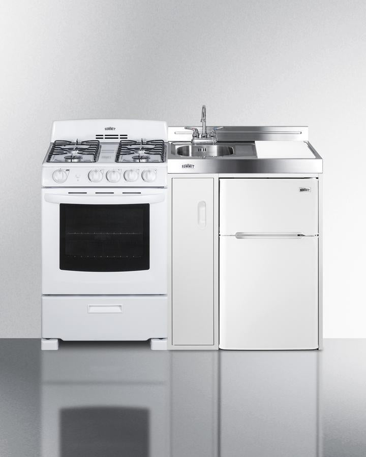 Summit 54" Wide All-in-One Kitchenette with Gas Range