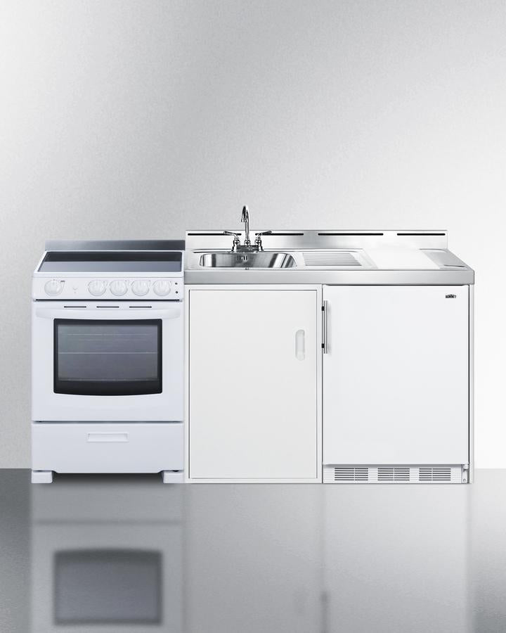 Summit 72" Wide All-in-One Kitchenette with Electric Range