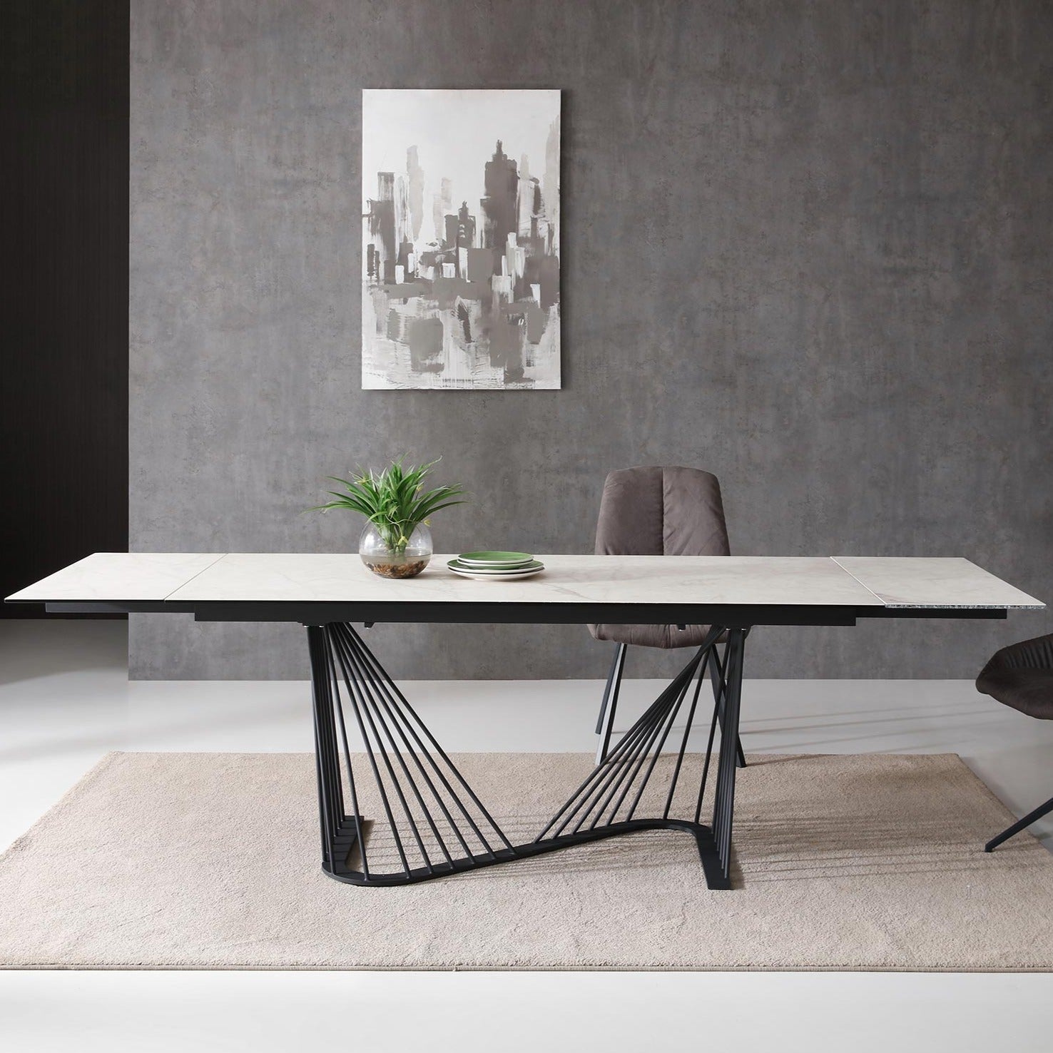 Whiteline Mods - Roma Extendable Dining Table DT1633E - PrimeFair