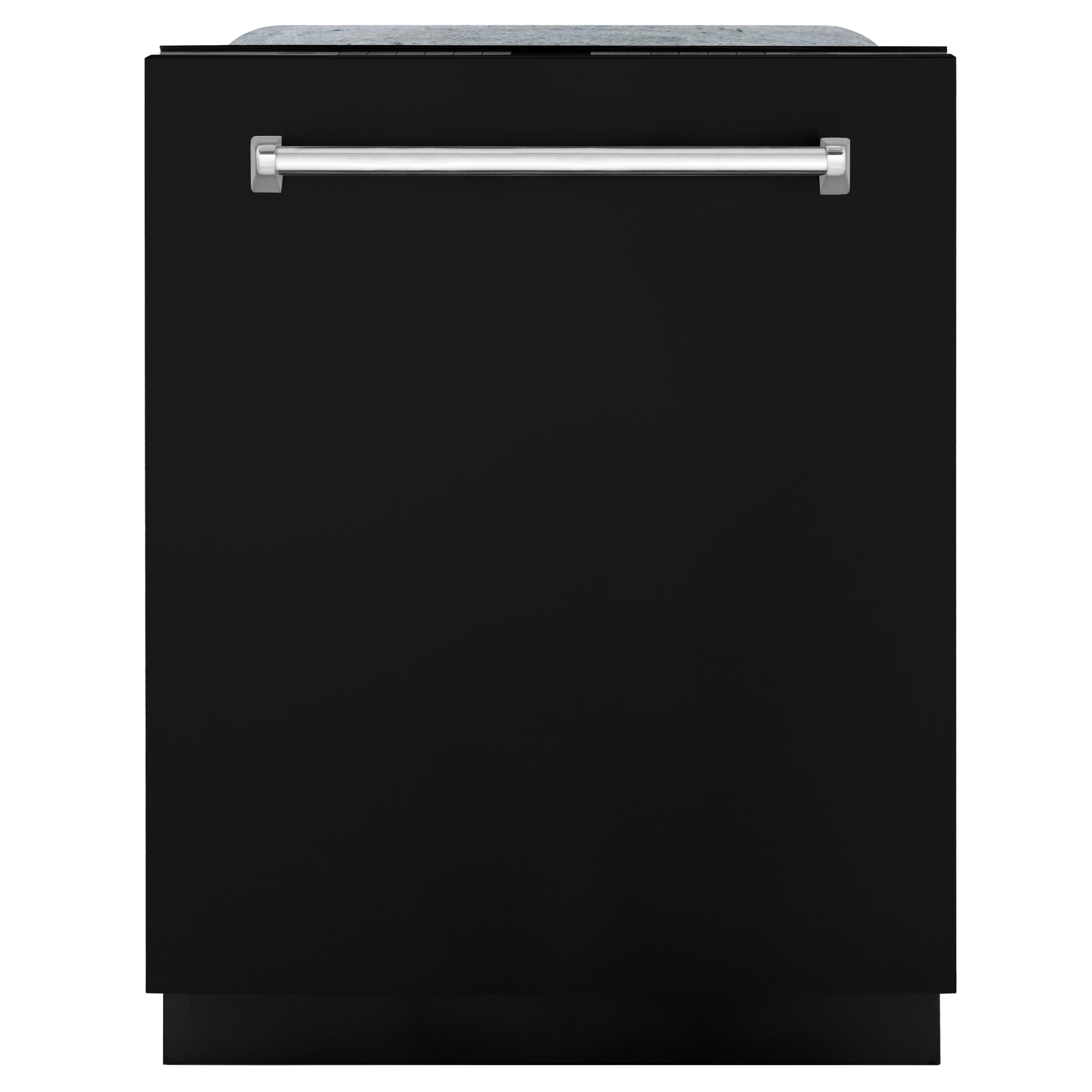 ZLINE 24 in. Panel-Included Monument Series 3rd Rack Top Touch Control Dishwasher with Black Matte Door, 45dBa (DWMT-BLM-24)