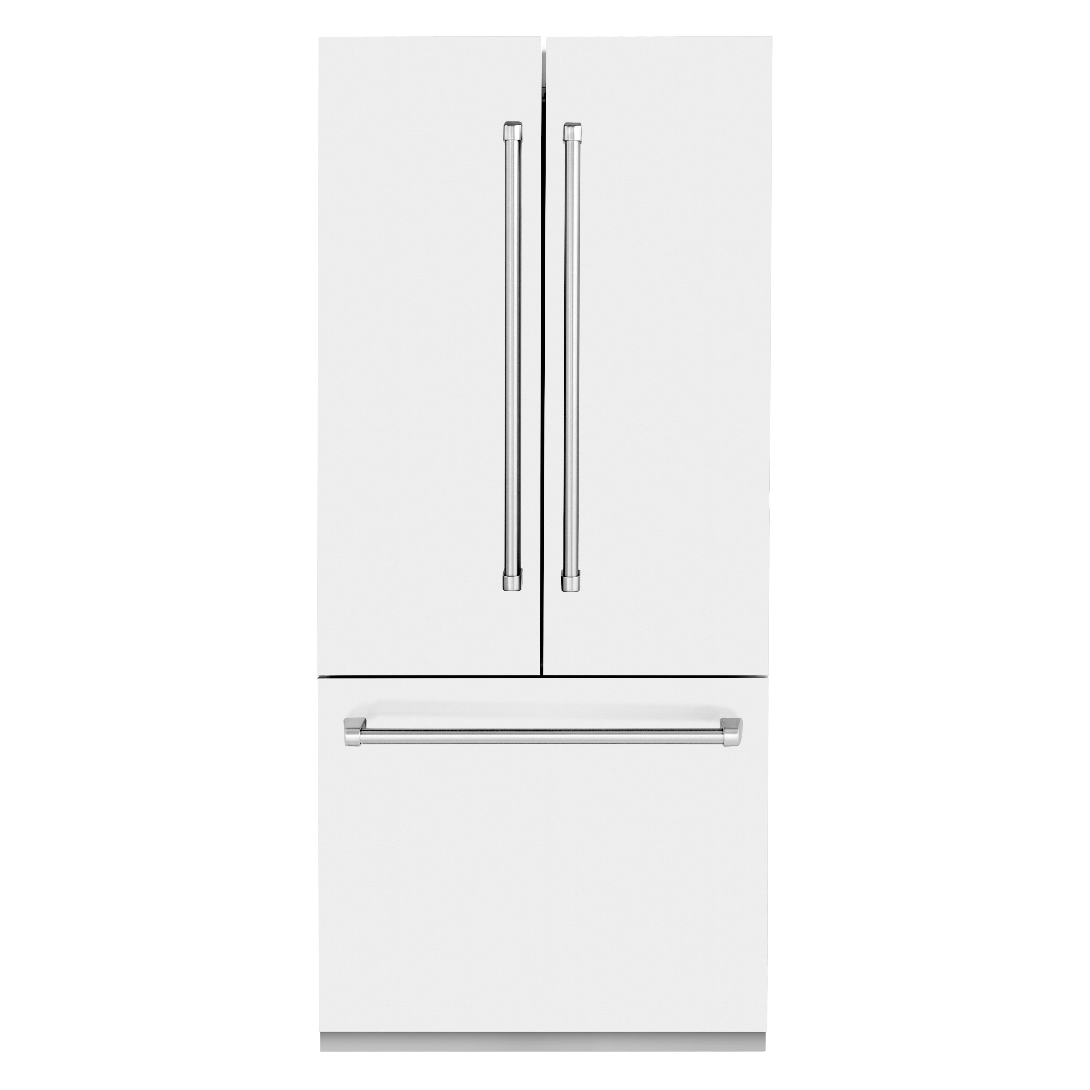 ZLINE 36 in. 19.6 cu. ft. Built-In 2-Door Bottom Freezer Refrigerator with Internal Water and Ice Dispenser in White Matte (RBIV-WM-36)