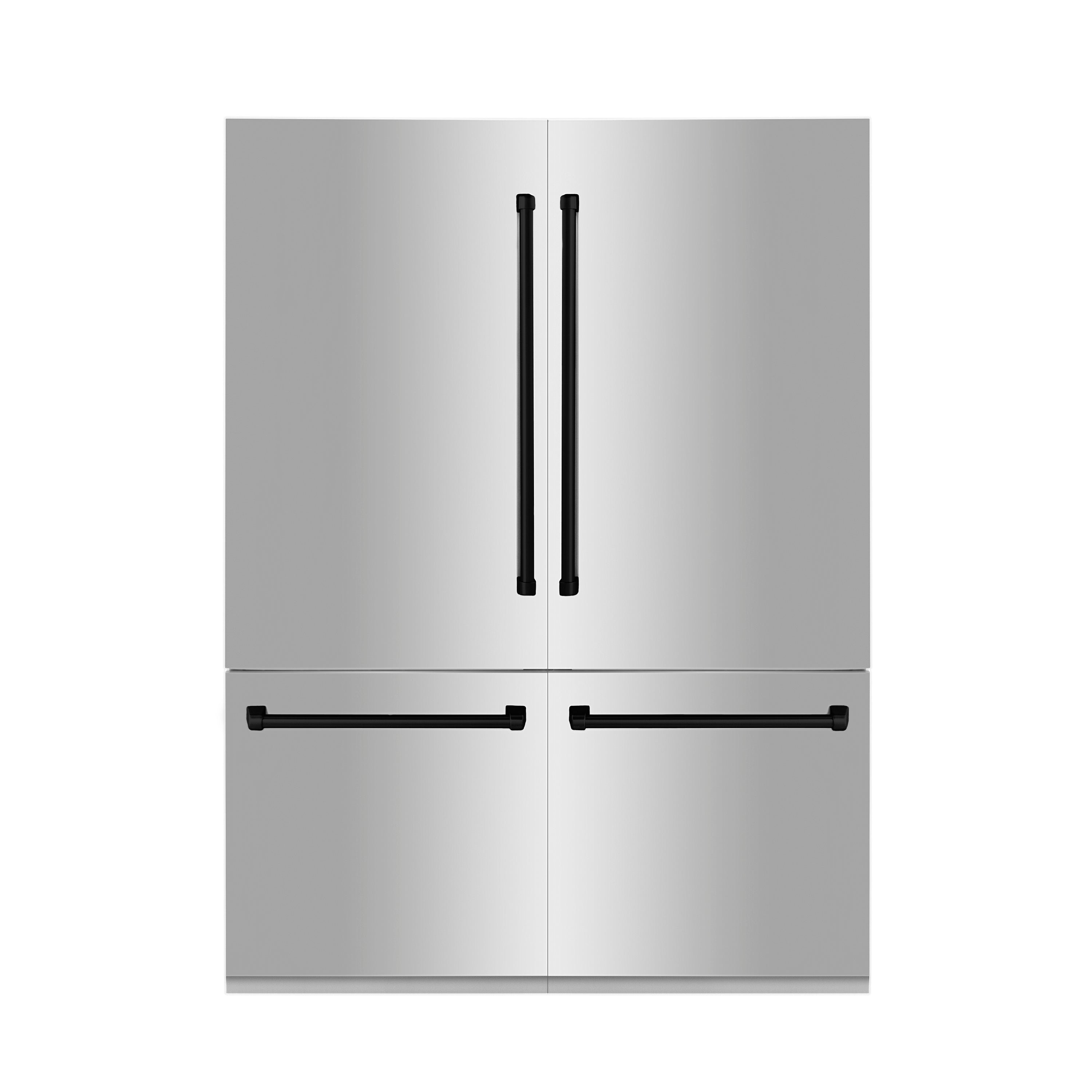 ZLINE 60 in. Autograph Edition 32.2 cu. ft. Built-in 4-Door French Door Refrigerator with Internal Water and Ice Dispenser in Stainless Steel with Matte Black Accents (RBIVZ-304-60-MB)