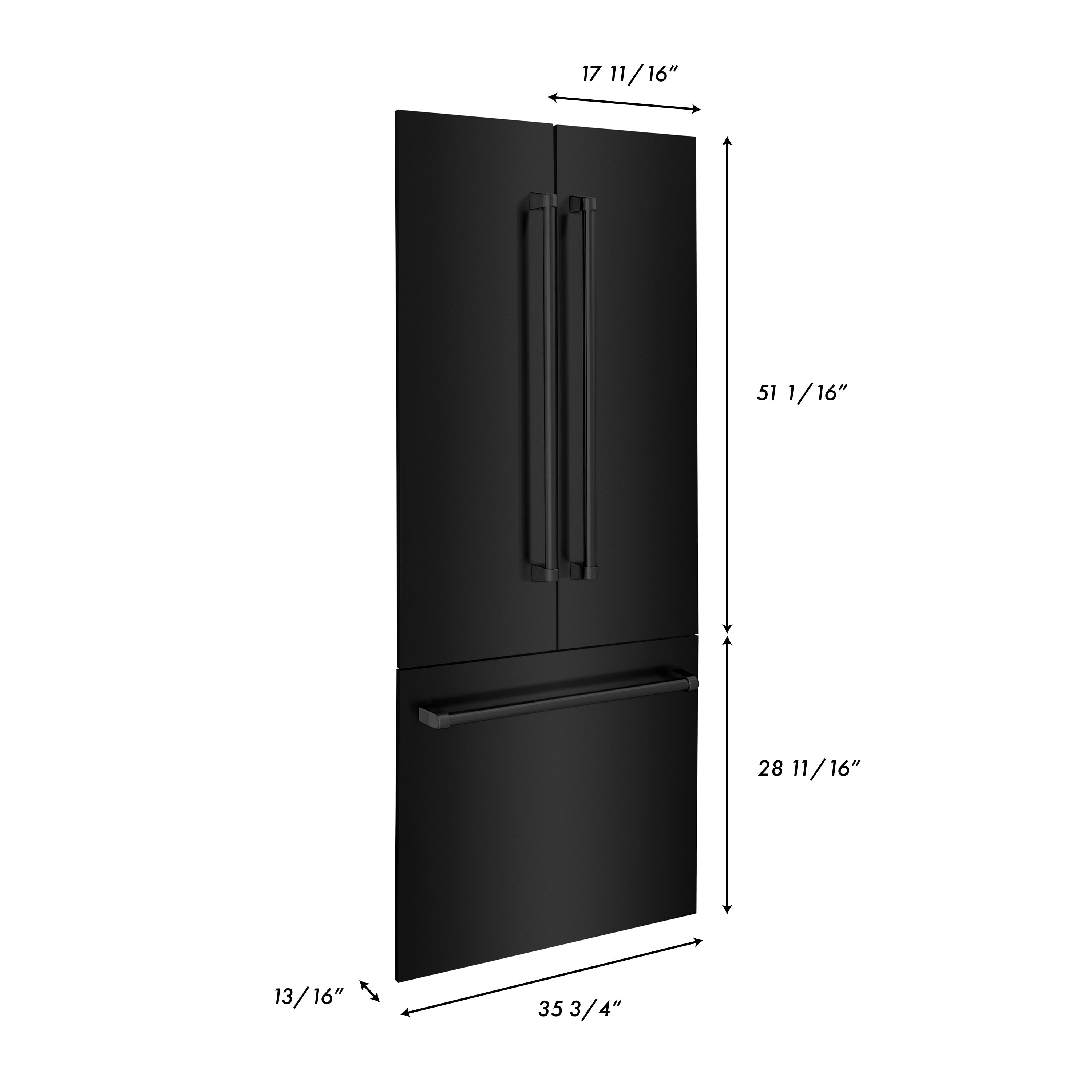 Panels & Handles Only- ZLINE 36 in. Refrigerator Panels in Black Stainless Steel for a 36 in. Built-in Refrigerator (RPBIV-BS-36)