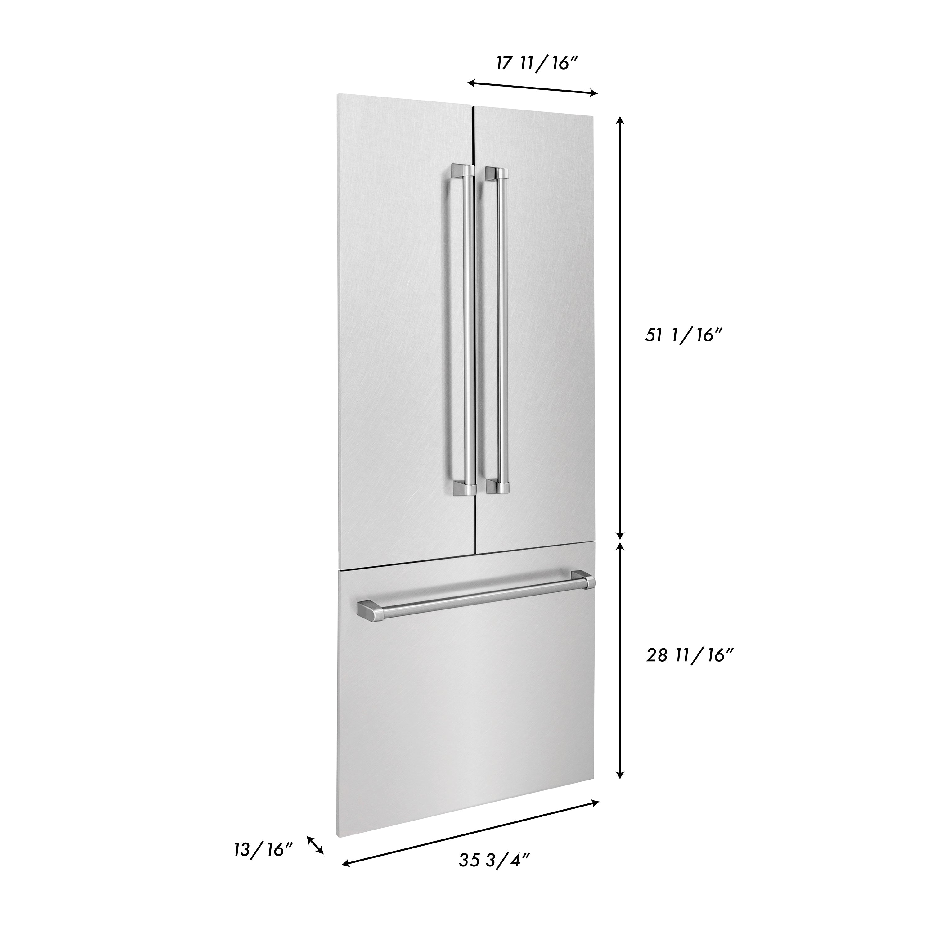 Panels & Handles Only- ZLINE 36 in. Refrigerator Panels in Fingerprint Resistant Stainless Steel for a 36 in. Built-in Refrigerator (RPBIV-SN-36)