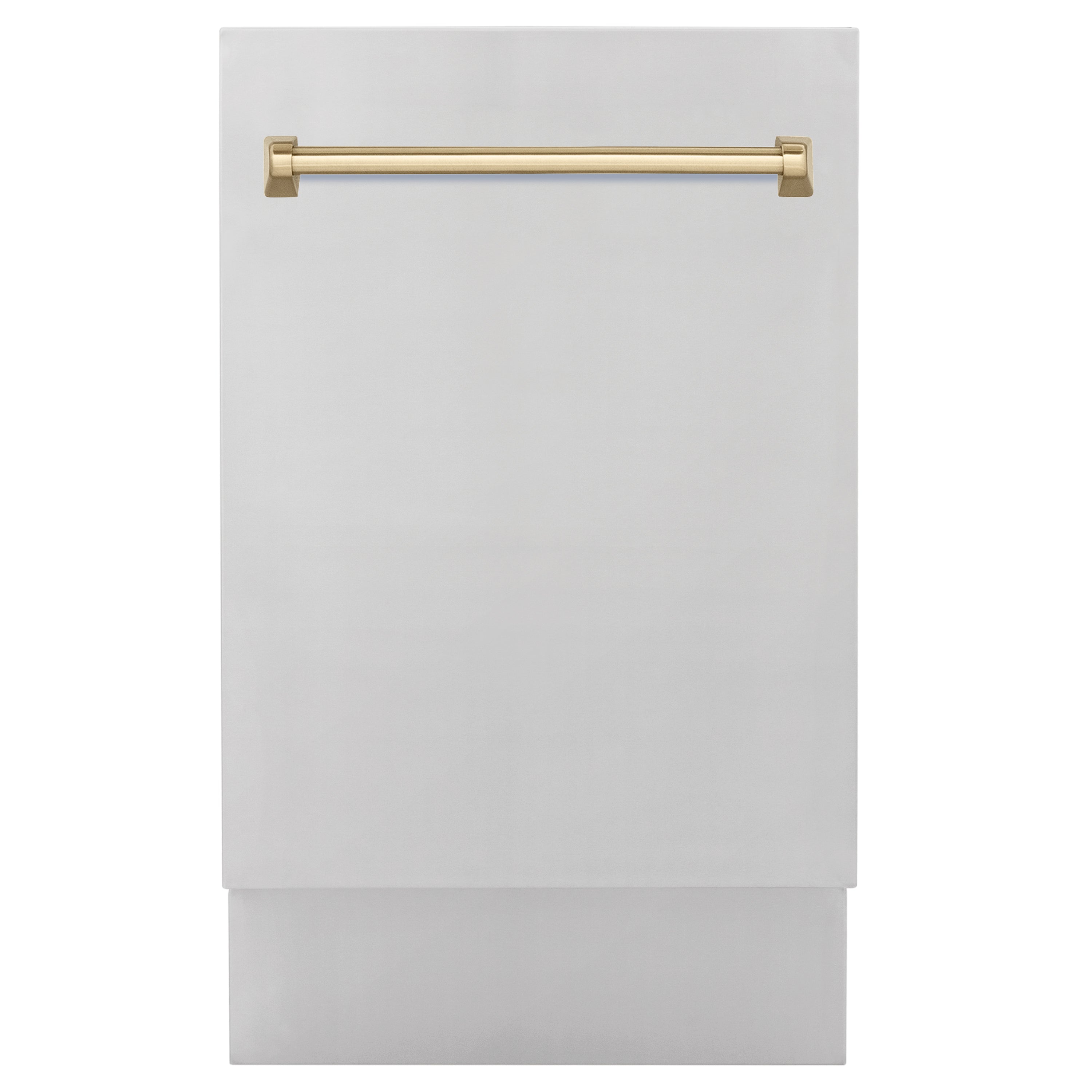 ZLINE Autograph Edition 18” Compact 3rd Rack Top Control Dishwasher in Stainless Steel with Champagne Bronze Handle, 51dBa (DWVZ-304-18-CB)