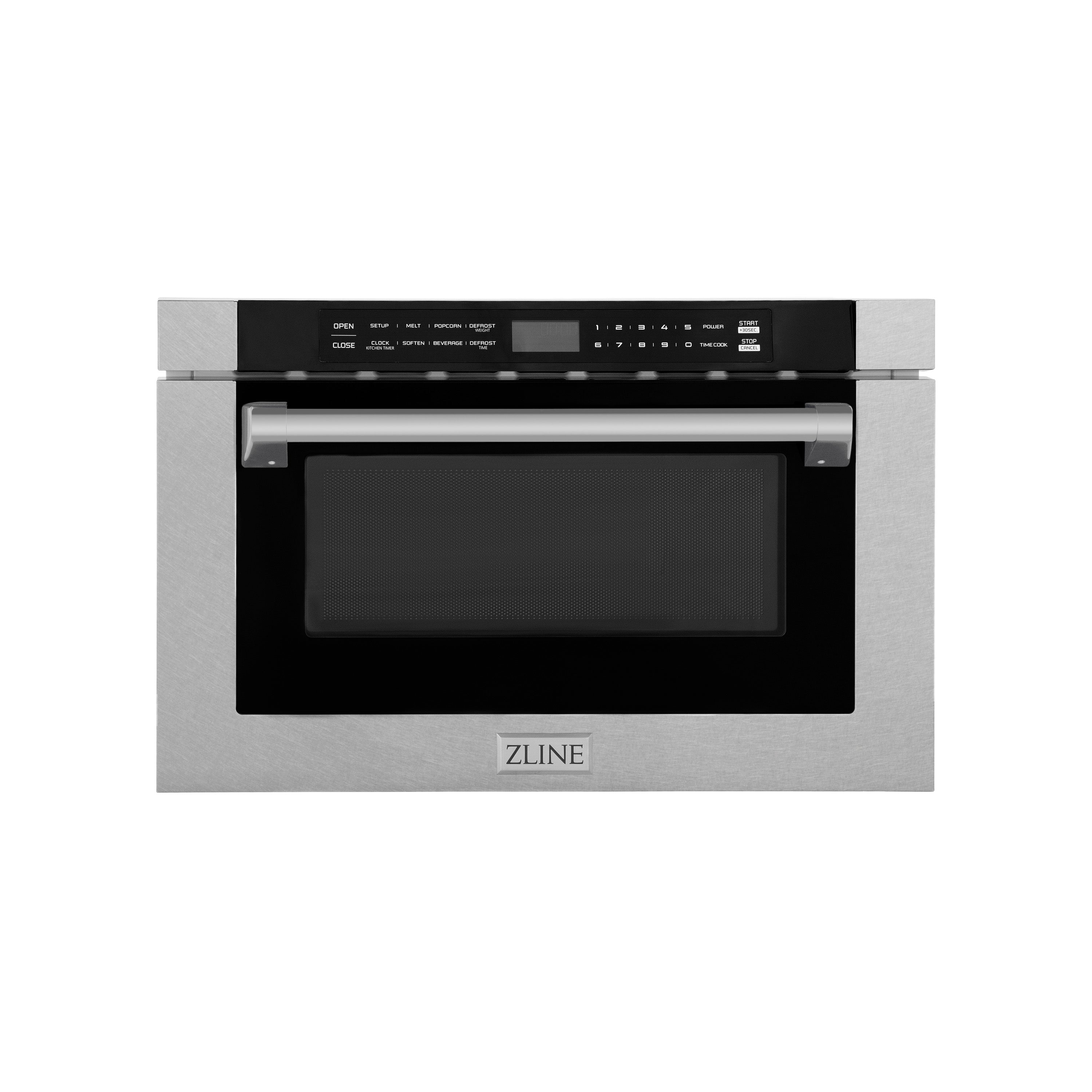 ZLINE 24 in. 1.2 cu. ft. Built-in Microwave Drawer with a Traditional Handle in Fingerprint Resistant Stainless Steel (MWD-1-SS-H)