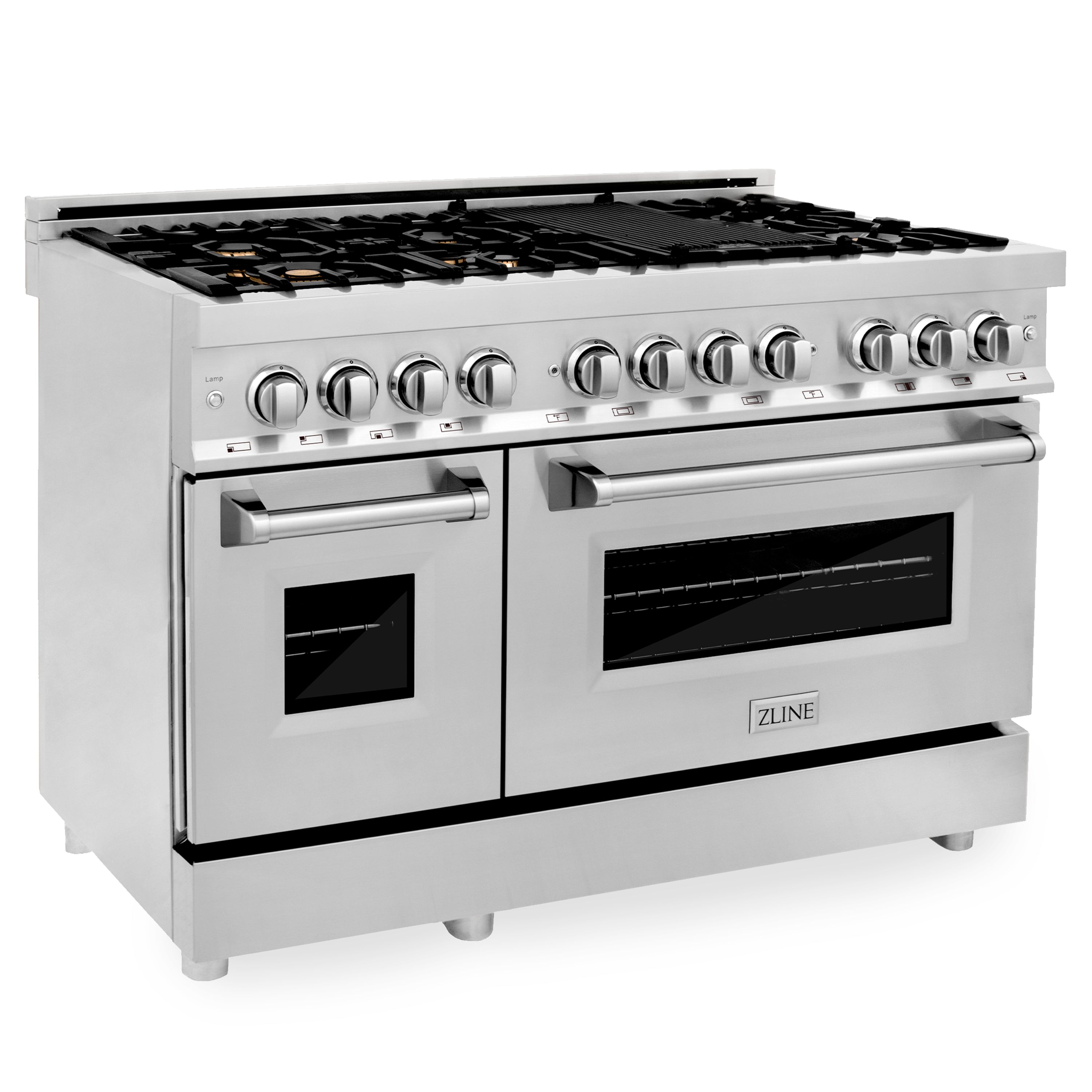 ZLINE 48 in. Professional Dual Fuel Range in Stainless Steel with Brass Burners (RA-BR-48)
