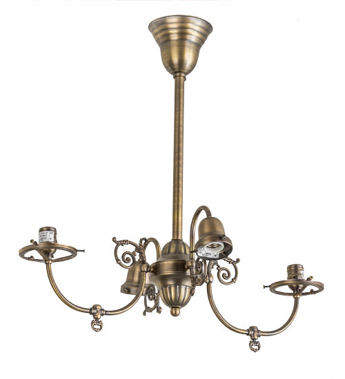 Meyda 25"L Revival Gas & Electric 4 LT Oblong Chandelier Hardware'101797