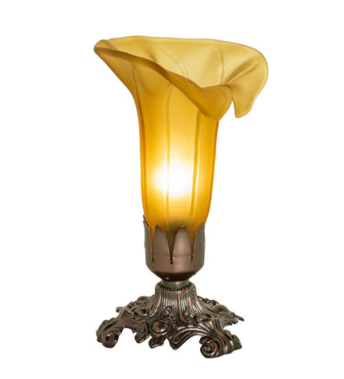 Meyda 8" High Amber Tiffany Pond Lily Victorian Accent Lamp- 10221