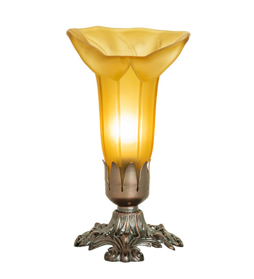 Meyda 8" High Amber Tiffany Pond Lily Victorian Accent Lamp- 10221