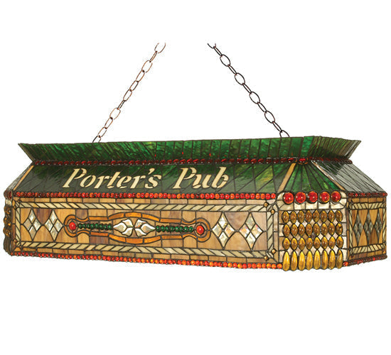 Meyda 40"L Personalized Porter's Pub Oblong Pendant'102894