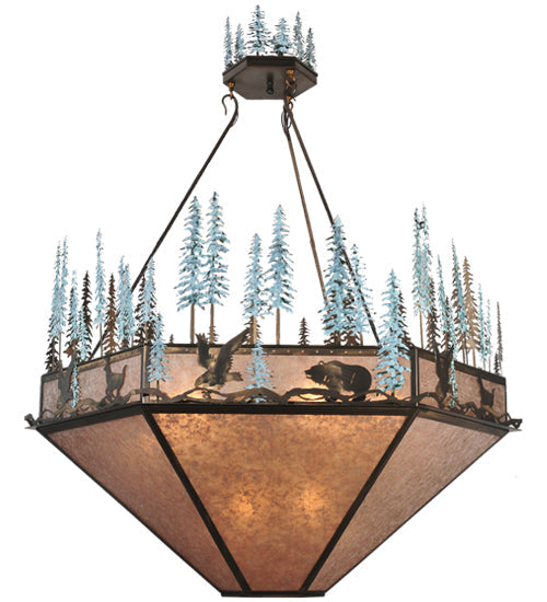 Meyda 60"W Wildlife at Pine Lake Inverted Pendant '106009