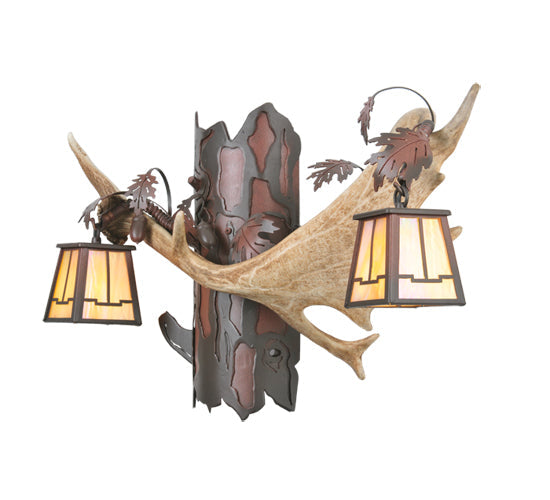 Meyda 23.5" Wide Antlers Fallow Deer 2 Light Wall Sconce- 106612