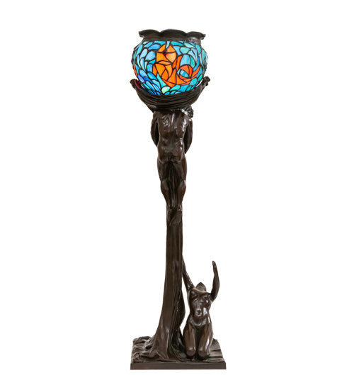 Meyda  35" High Lovers' Trangle W/Tiffany Goldfish Table Lamp- 10708