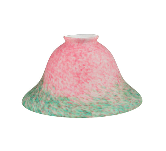 Meyda  7.5" Wide Pate-de-Verre Bell Pink & Green Shade '10748