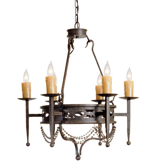 Meyda 28" Wide Jasmine 6 Light Chandelier '115171