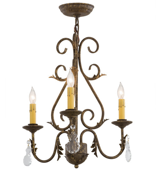 Meyda 18" Wide French Elegance 3 Light Chandelier- 115925