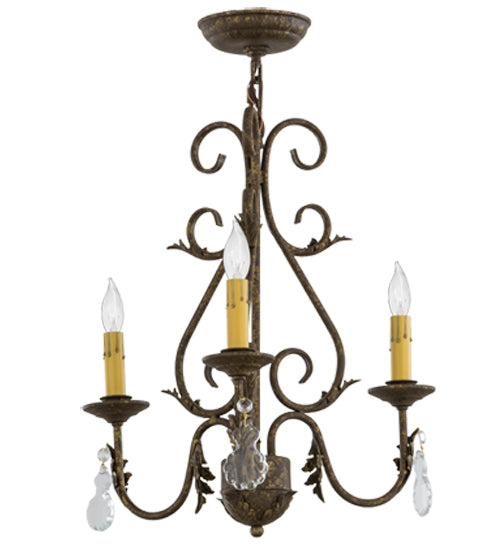 Meyda 18" Wide French Elegance 3 Light Chandelier- 115925