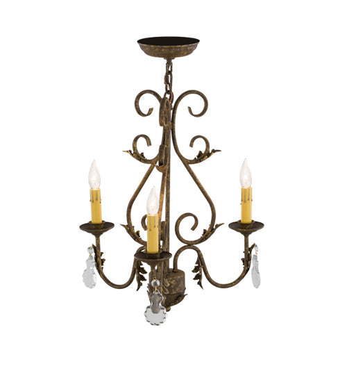 Meyda 18" Wide French Elegance 3 Light Chandelier- 115925