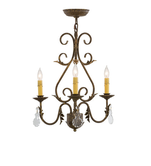 Meyda 18" Wide French Elegance 3 Light Chandelier- 115925