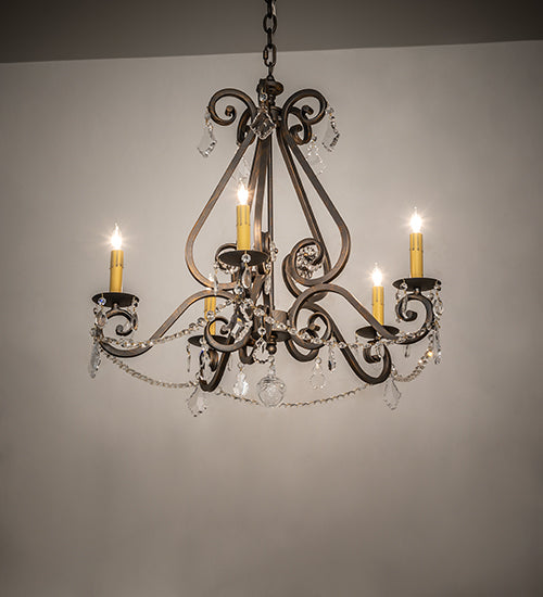 Meyda 26" Wide Adrianna 5 Light Chandelier '118041