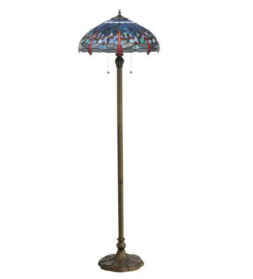 Meyda 60"H Tiffany Hanginghead Dragonfly Floor Lamp '118843