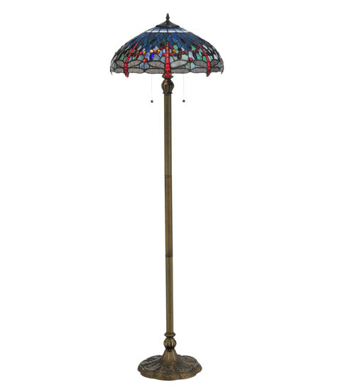 Meyda 60"H Tiffany Hanginghead Dragonfly Floor Lamp '118843