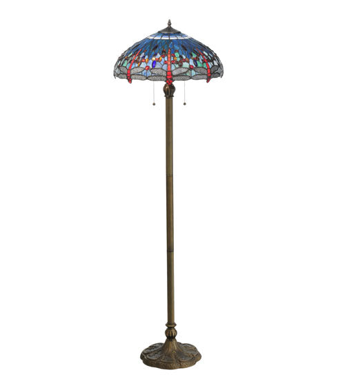 Meyda 60"H Tiffany Hanginghead Dragonfly Floor Lamp '118843